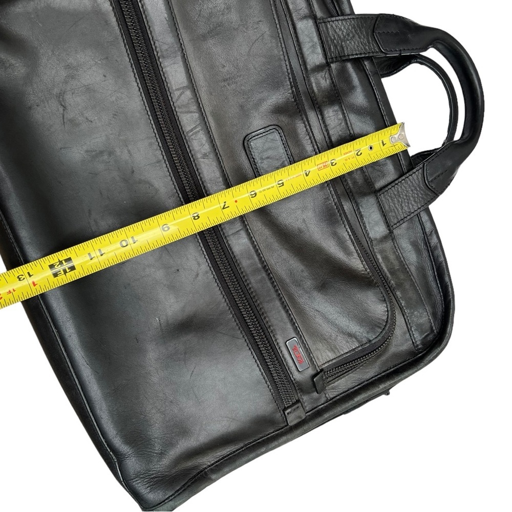 Tumi 96111DH ALPHA Slim Large Screen Black Leather Portfolio Briefcase Laptop - Picture 14 of 16
